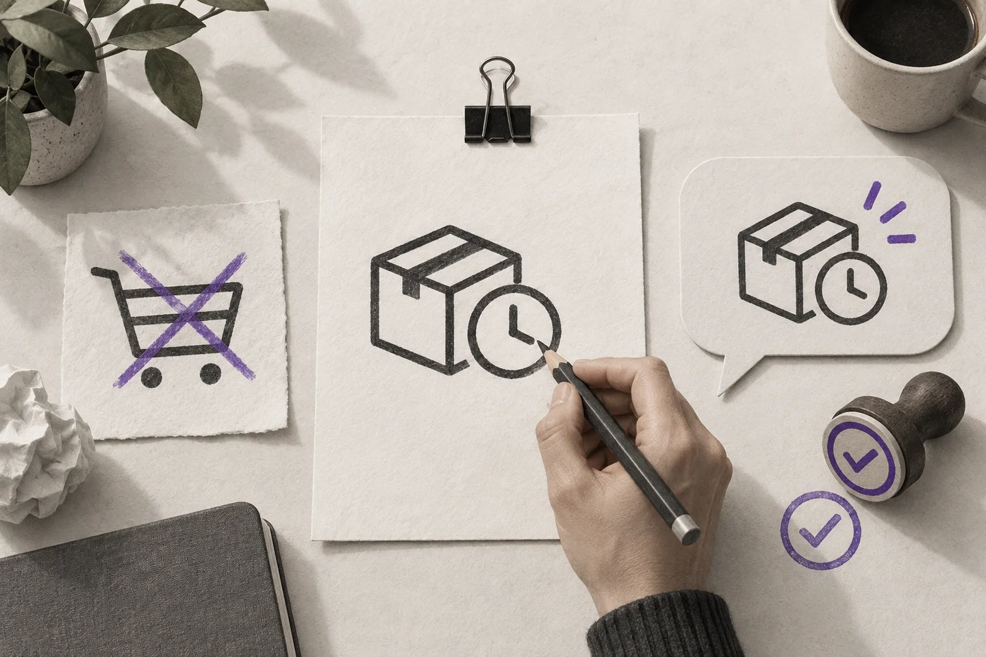 Illustration of a source document being checked, an AI agent answer corrected and the result tested